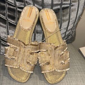 Sam Edelman Sparkle Chic Gold Slide Sandals